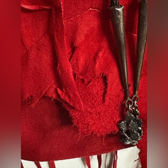 Julie Ewing Design red distressed leather purse cowboy medallion rodeo cowgirl - Picture 7 of 14